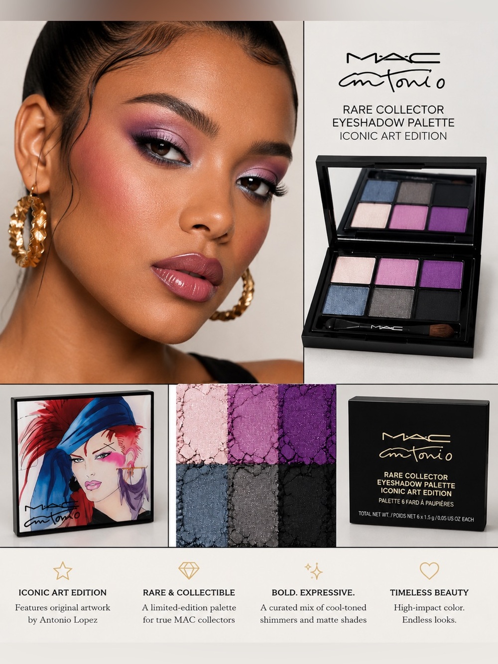 🔥RARE COLLECTOR • MAC × Antonio Lopez Eyeshadow Palette • ICONIC ART EDITION🔥